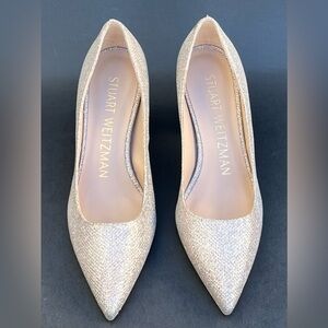 STUART WEITZMAN Stuart Power 50 Block Heel Pump Gold Women’s Size 6 US